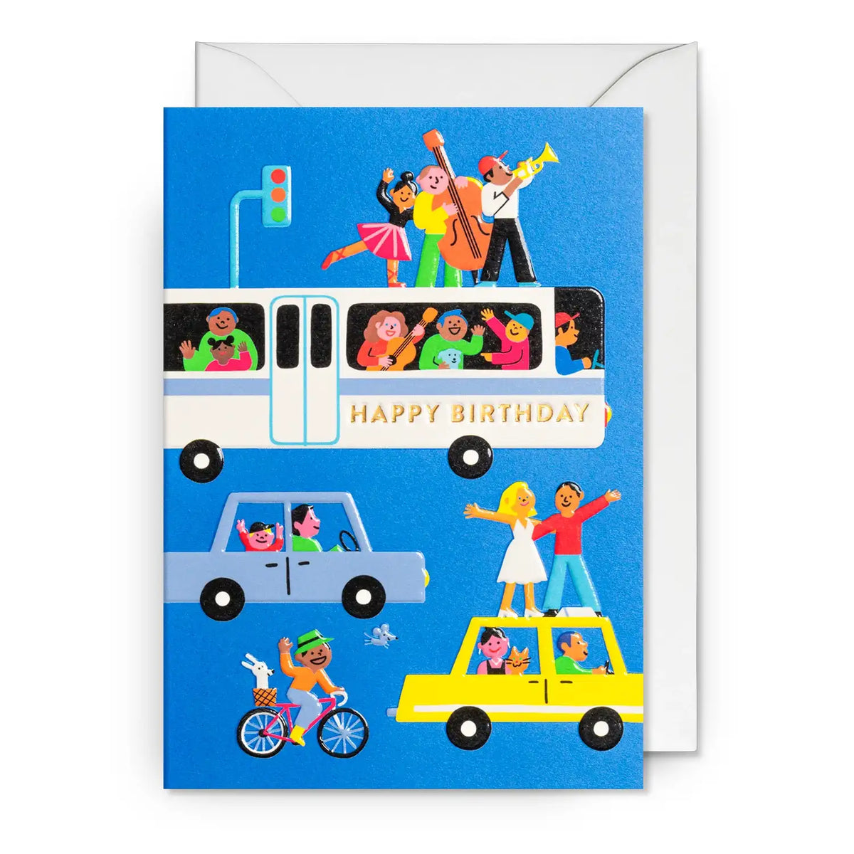 Karte mit Umschlag / Party on Broadway / Birthday Card / Jessica Das