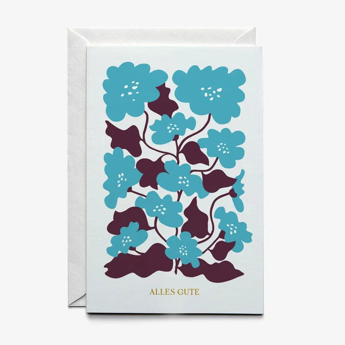 Karte mit Umschlag / Blaue Blumen