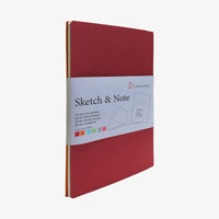 Hahnemuehle-Sketch-und-Notes-2Hefte-A5-Red-Bundel-Produktansicht-cover-vorn-seitlich