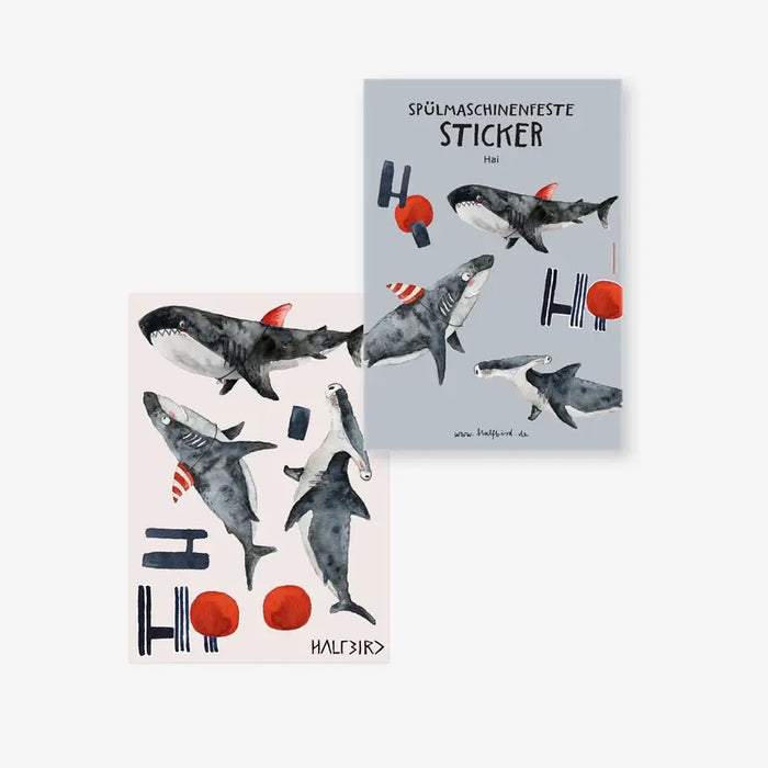 spülmaschinenfeste Sticker / Hai