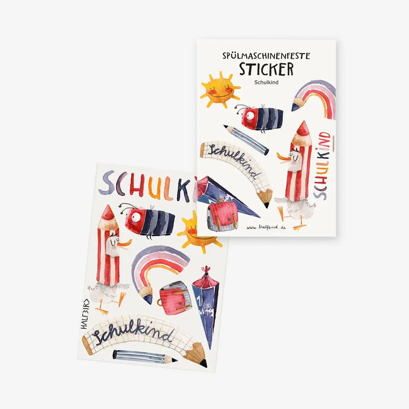 spülmaschinenfeste Sticker / Schulkind