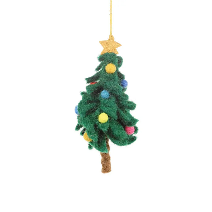 Handgefertigte Filzfigur / bunte Weihnachtsbaum-Dekoration/ Fair Trade