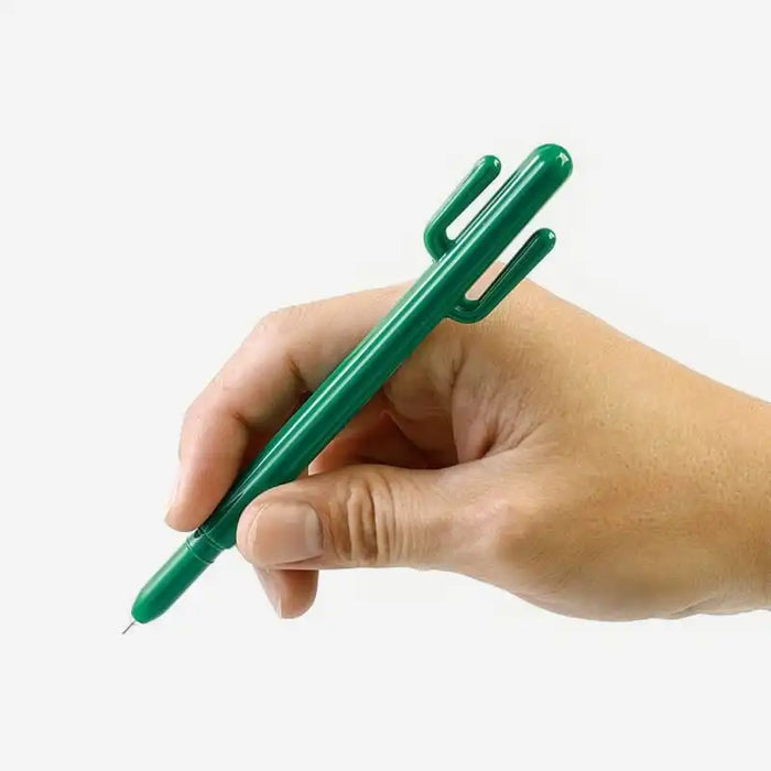 Hightide-Cactus-Pen-Green-Gel-Pen-Strichstaerke-05mmstrichfarbe-schwarz-Produktansicht-Beispielfoto-in-der-Hand