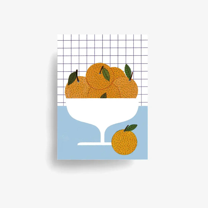 Jung-wie-Alt-Postkarte-A6-Orangenbowl-Produktansicht