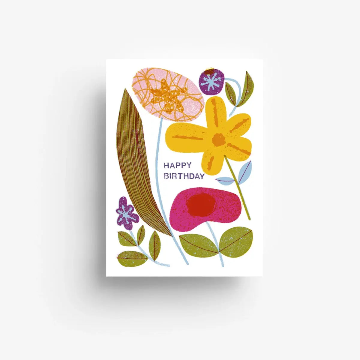 Postkarte /Happy Birthday Blumen 2
