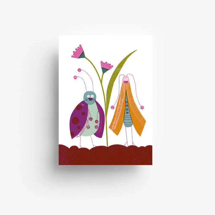 Postkarte / Lustige Käfer