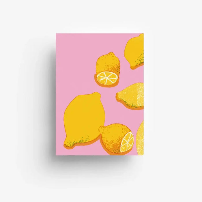 Postkarte / rosa Zitronen