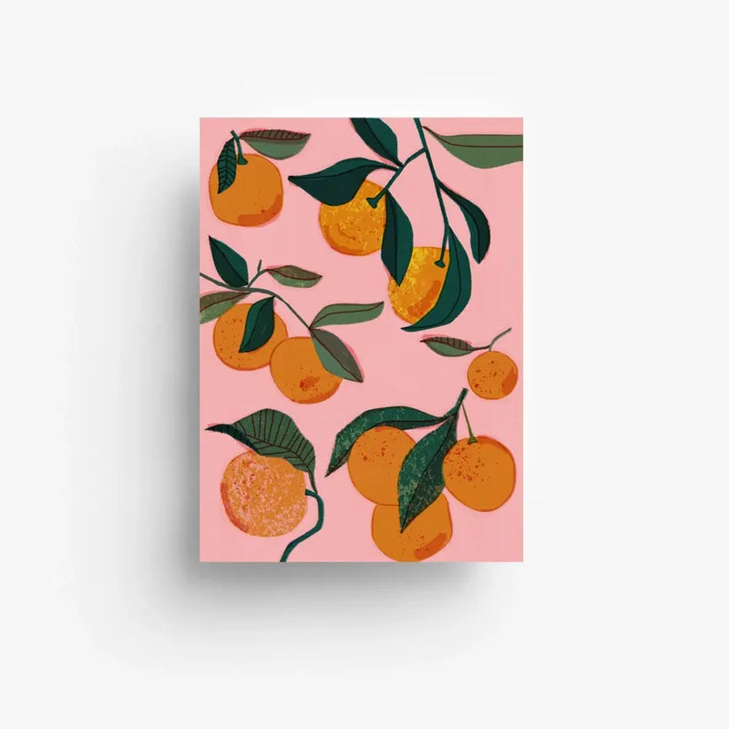Postkarte / rosafarbene Orangen