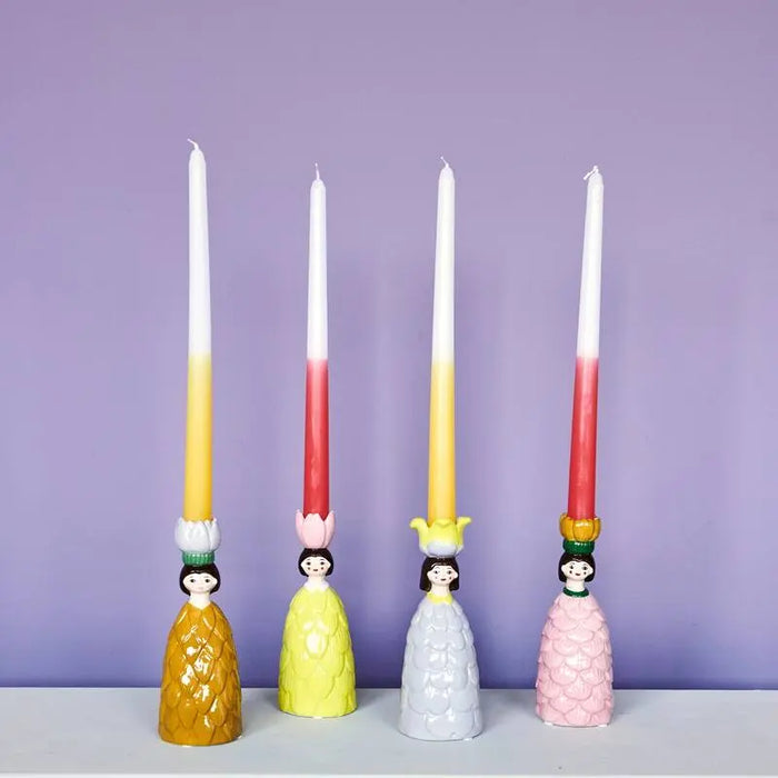 Candle holder / Kerzenhalter / Kerzenständer / Blumen Mädchen Flieder