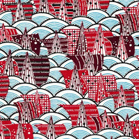 KAtazome-Shi-Bogen-Ausschnitt-Motiv-WellenSegel-blau-rot-1