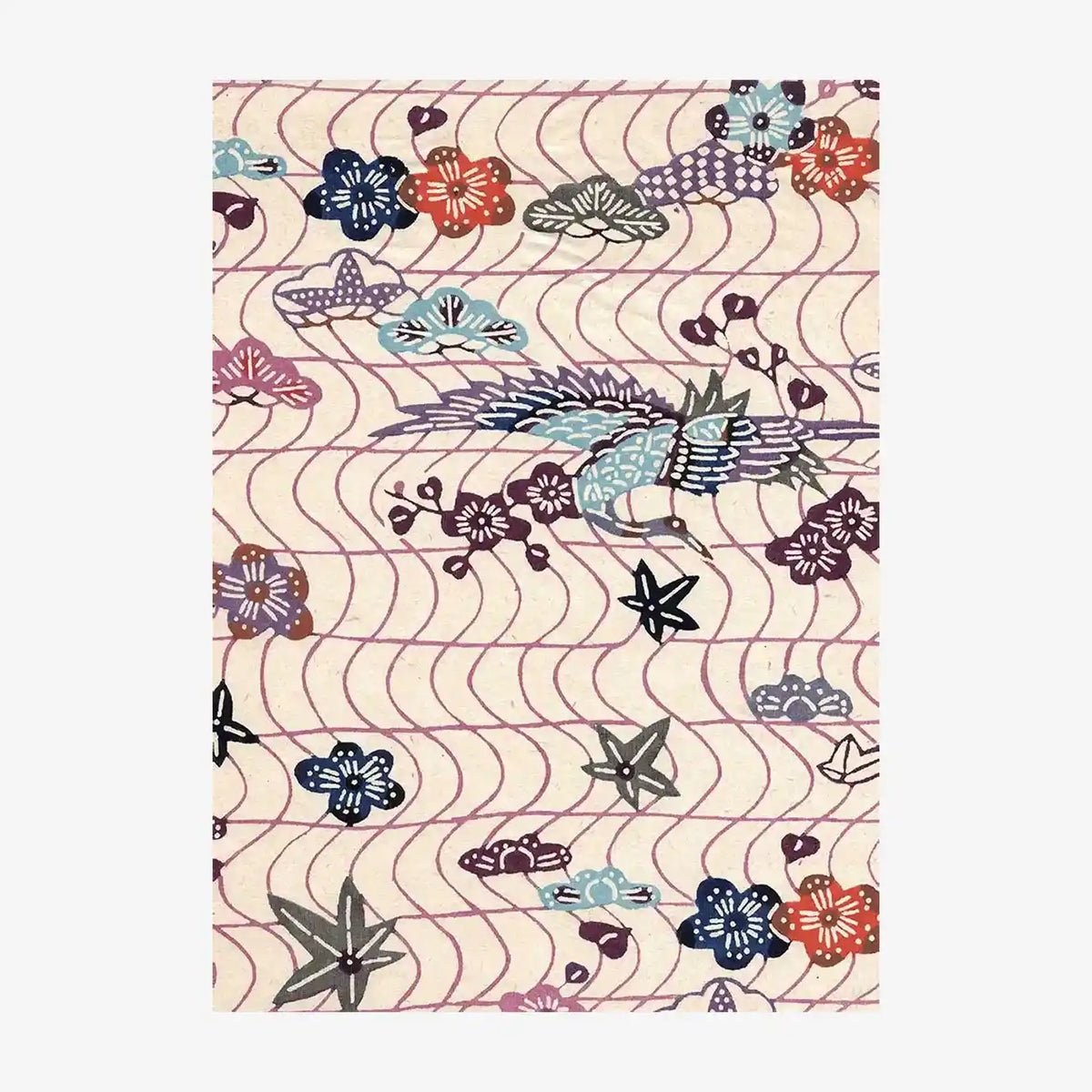 KAtazome-Shi-Bogen-Ausschnitt-Motiv_-_Blumen_-Mustern-Kranich-Blumen-_auf-_Strichraster-pastell