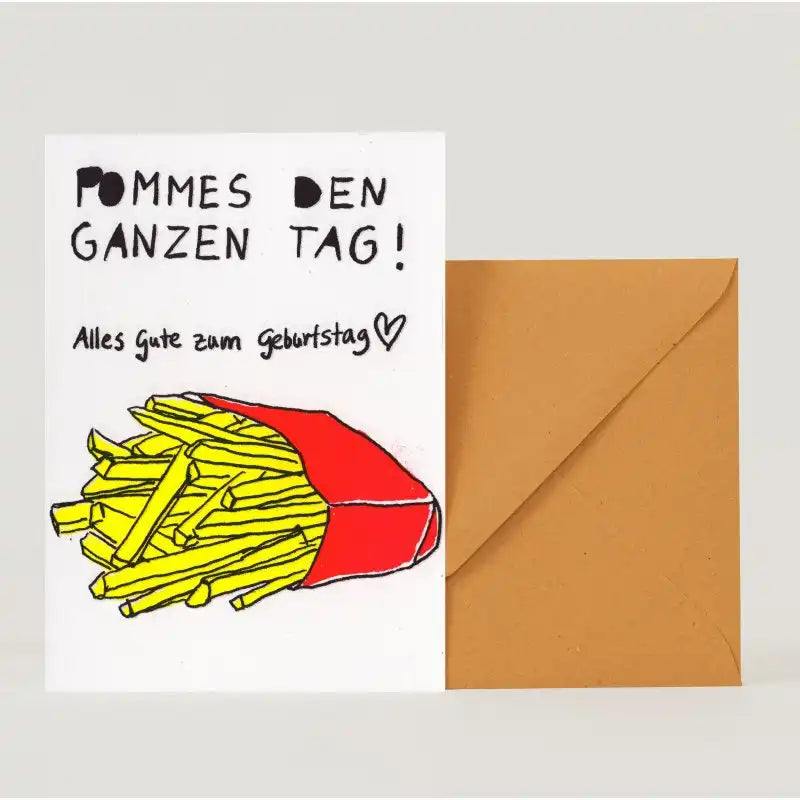 Grusskarte / KlappKarte Geburtstag Pommes