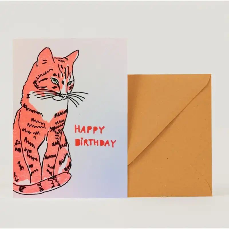 Grusskarte / Happy Birthday Ginger Cat