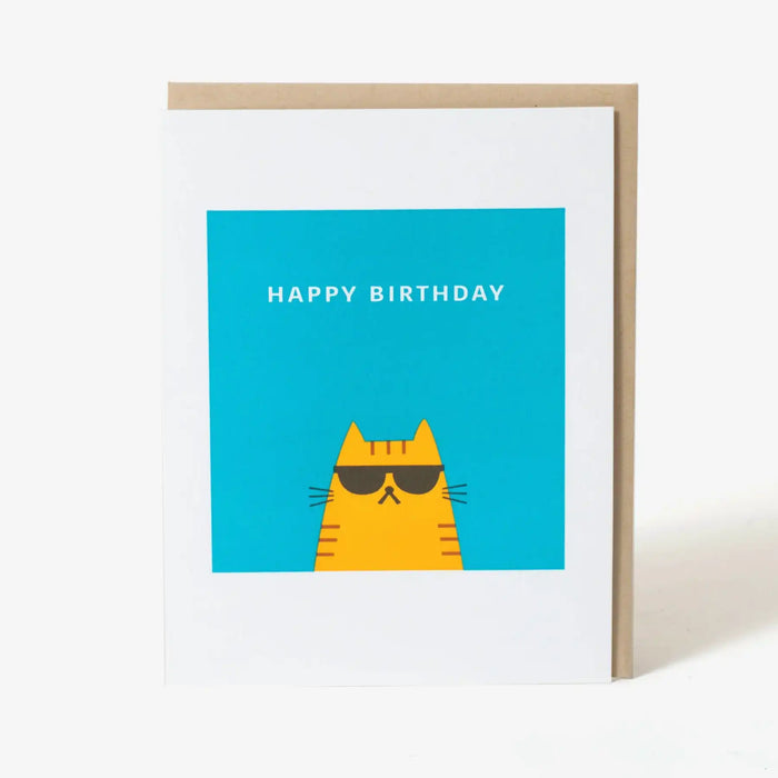 Grusskarte / Greeting Card / Fugu Press / Birthday Cool Cat