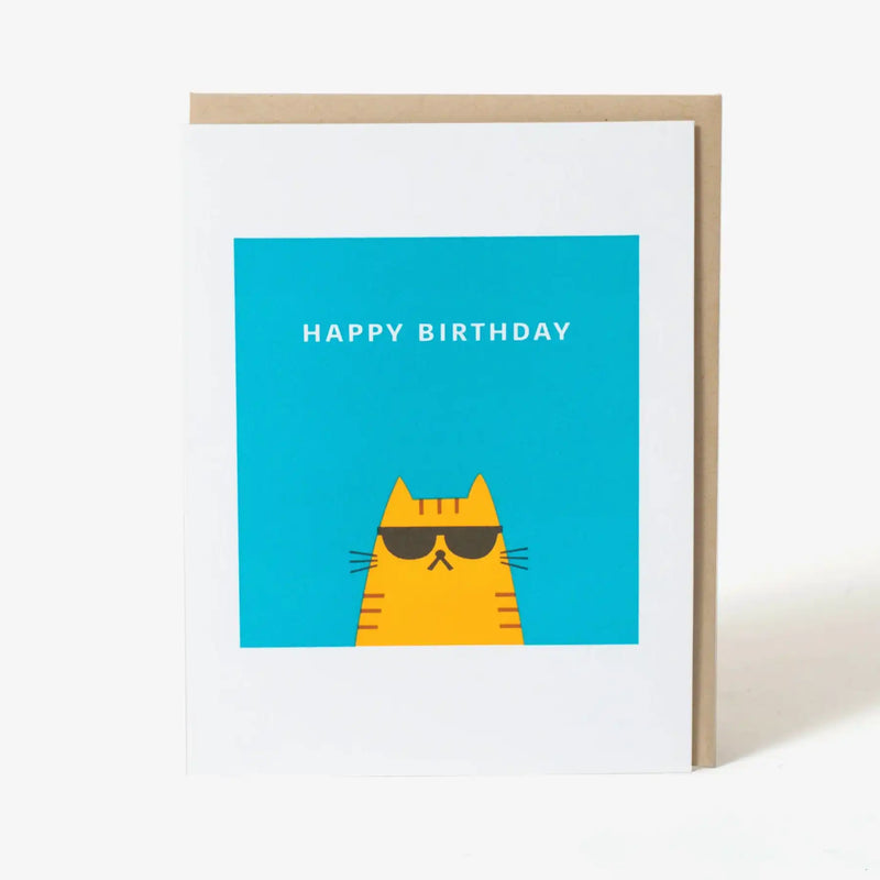 Grusskarte / Greeting Card / Fugu Press / Birthday Cool Cat
