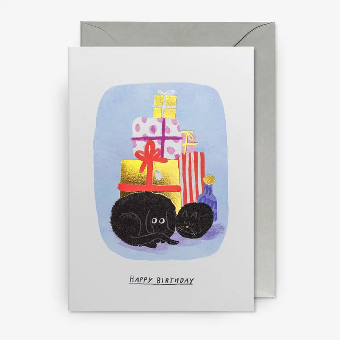 Karte-mit-umschlag-Artist-John-Bond-Motiv-Dog-_-Cat-Presents-Text-Happy-Birthday-A6-cover-vorn-Produktansicht-2