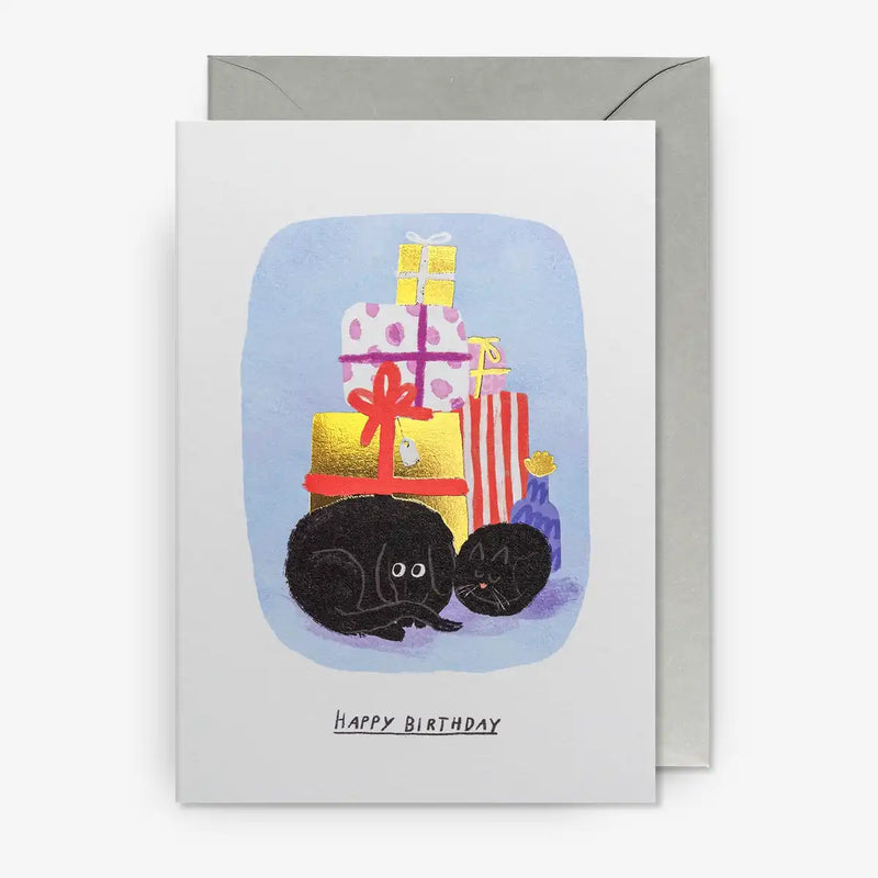 Karte-mit-umschlag-Artist-John-Bond-Motiv-Dog-_-Cat-Presents-Text-Happy-Birthday-A6-cover-vorn-Produktansicht-2