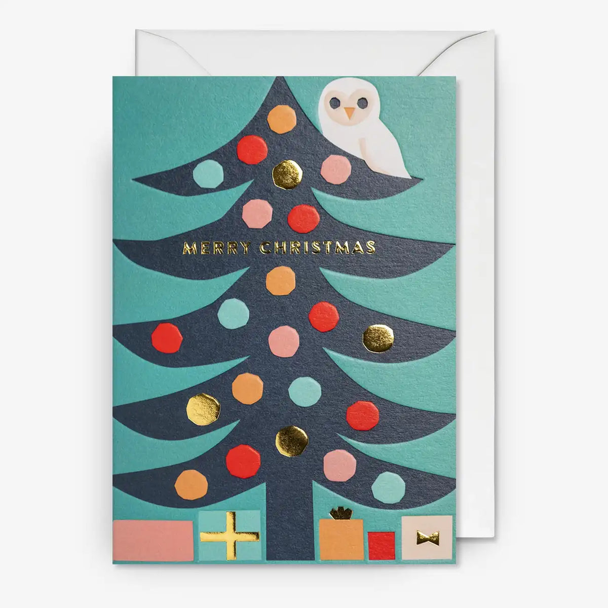 Karte-mit-umschlag-Artist-Myriam-Van-Neste-Motiv-Gifts-Under-the-Tree-Christmas-Text-Merry-Chrismas-A6-cover-vorn-Produktansicht-2