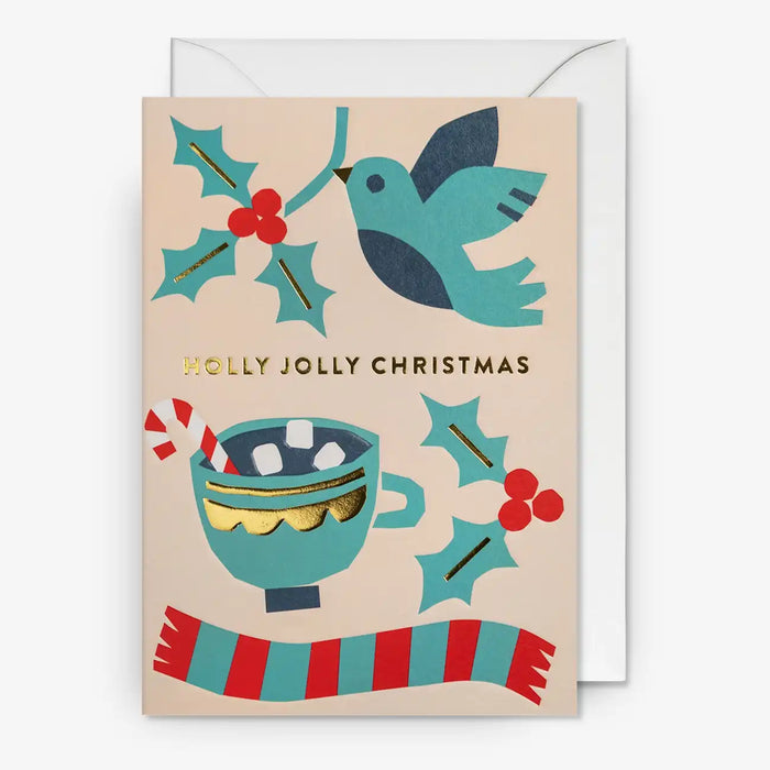 Karte-mit-umschlag-Artist-Myriam-Van-Neste-Motiv-Holly-Jolly-Cosy-Collag-Christmas-Text-Holly-Jolly-Chrismas-A6-cover-vorn-Produktansicht-2