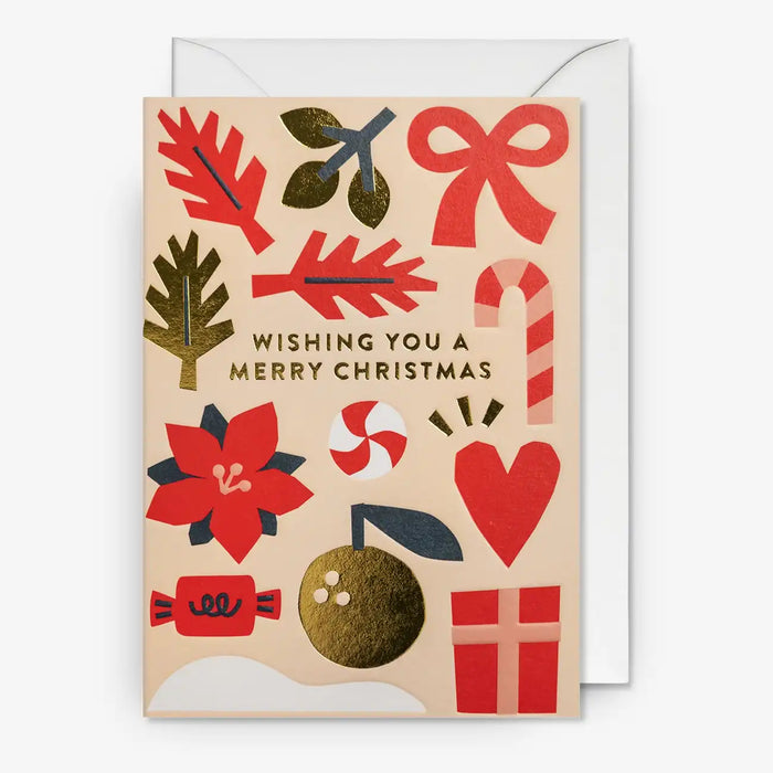 Karte-mit-umschlag-Artist-Myriam-Van-Neste-Motiv-Presents-_-Poinsettias-Collage-Text-wish-you-a-Merry-Chrismas-A6-cover-vorn-Produktansicht-2