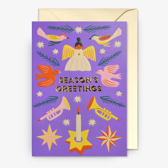Karte-mit-umschlag-Artist-Naomi-Wilkinson-Motiv-Season_s-Greetings-Angel-Graphic-Text-Season_s-Greetings-A6-cover-vorn-Produktansicht-2