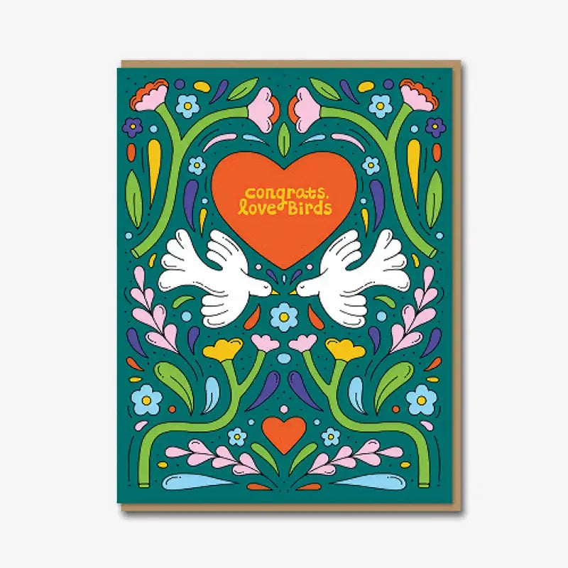 Grusskarte mit Umschlag / Congrats, love Birds