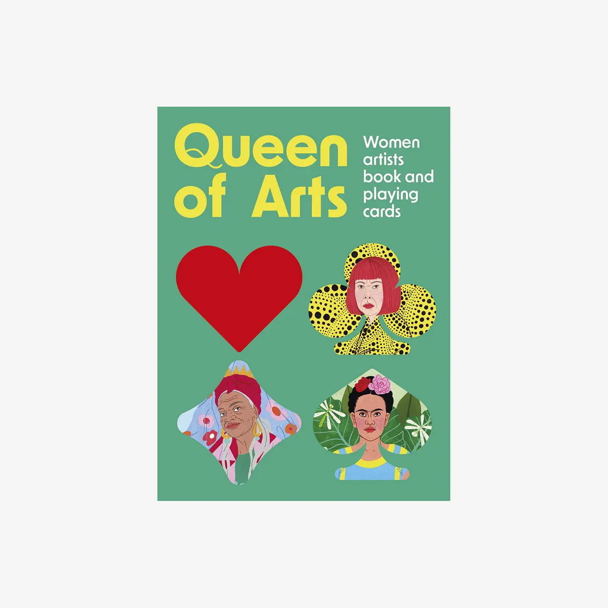 Kartenspiel-52Karten-Romme-Poker-Laurence-king-verlag-Queen-of-Arts-cover-von-vorn