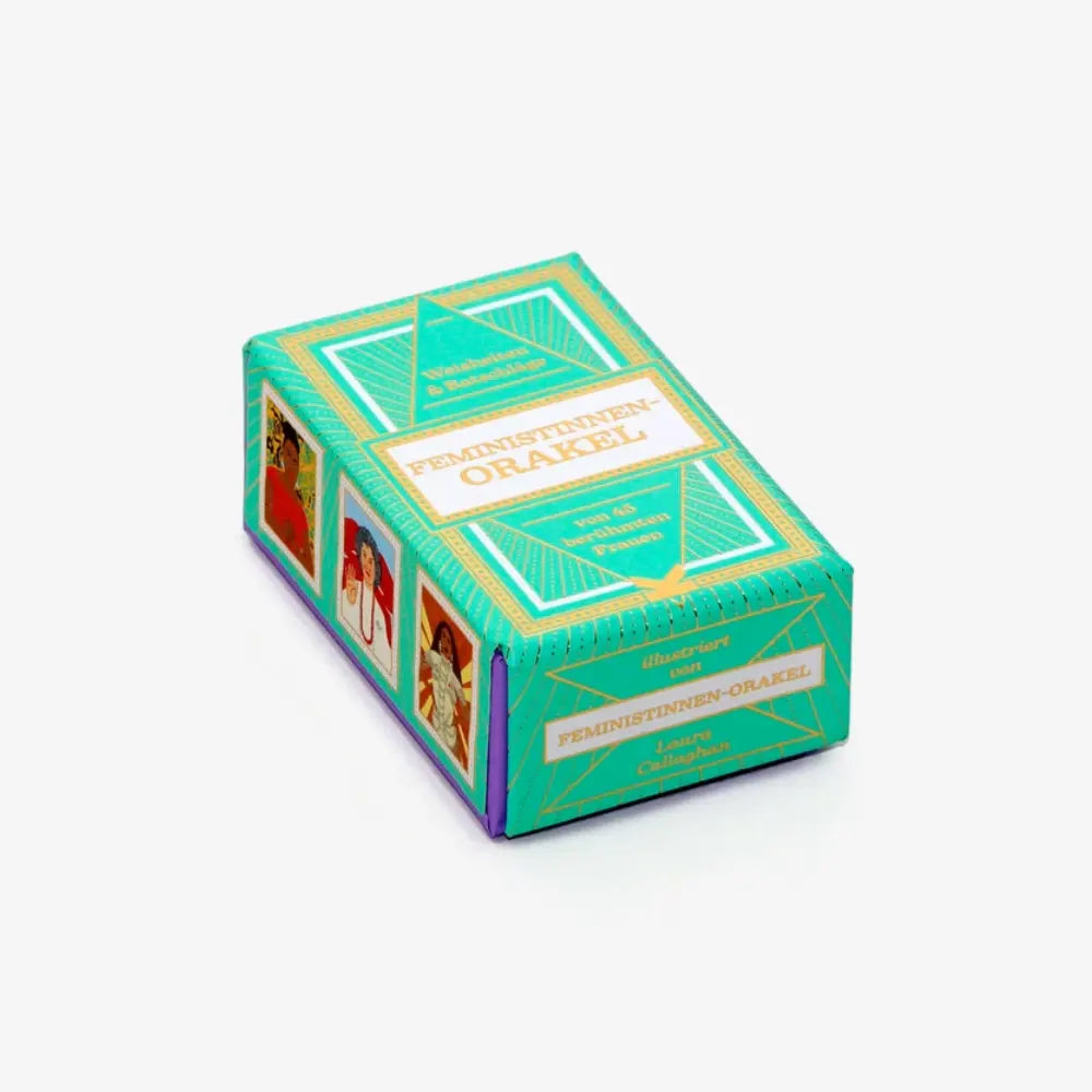 Kartenspiel-Laurence-king-verlag-Feministinnen-Orakel-Mini-KArtenspiel-verpackung-cover-seitlich-von-vorn