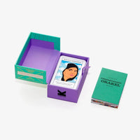 Kartenspiel-Laurence-king-verlag-Feministinnen-Orakel-Mini-KArtenspiel-verpackung-geoeffnet-und-inhalt