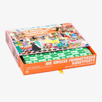 Laurence-king-verlag-Puzzle-fuer-Erwachsene-Die-grosse-feministische-Kunstparty-Puzzle1000teilig-verpackung-cover-seitlich-von-vorn