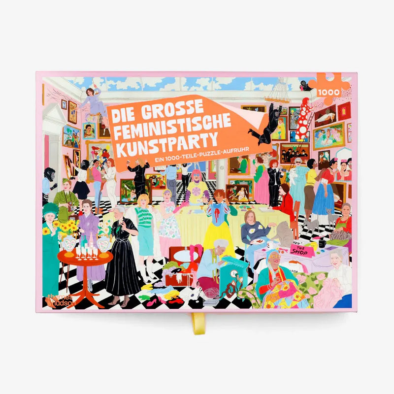 Laurence-king-verlag-Puzzle-fuer-Erwachsene-Die-grosse-feministische-Kunstparty-Puzzle1000teilig-verpackung-cover-von-vorn