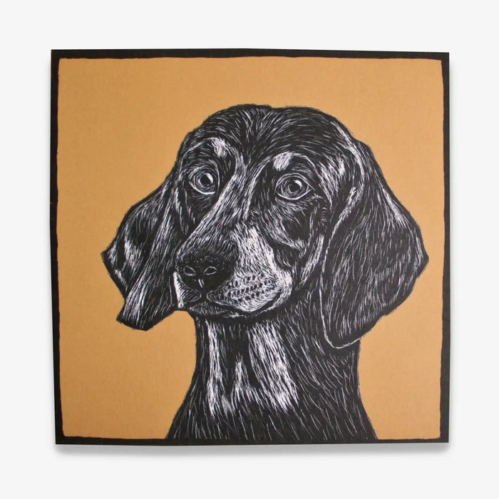 Katja-Rub-Quadratische-Postkarte-14.8x14.8cm-Dackel-Produktansicht-Vorn