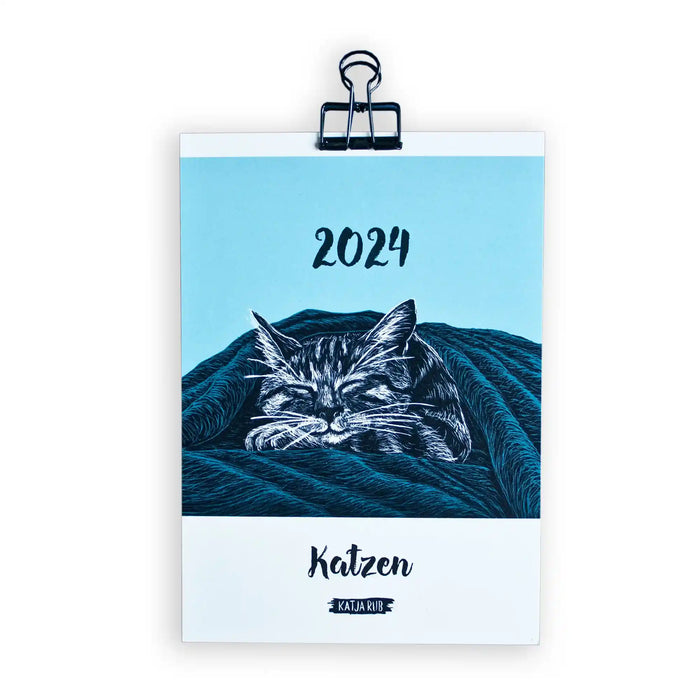 Katja Rub / Jahreskalender / 2024 / A5 / Katzen