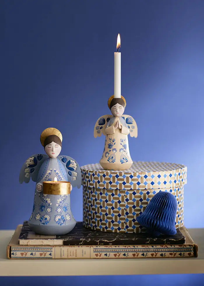 Kerzenhalter / Candle Holder / Angel Marigold Sky Blue