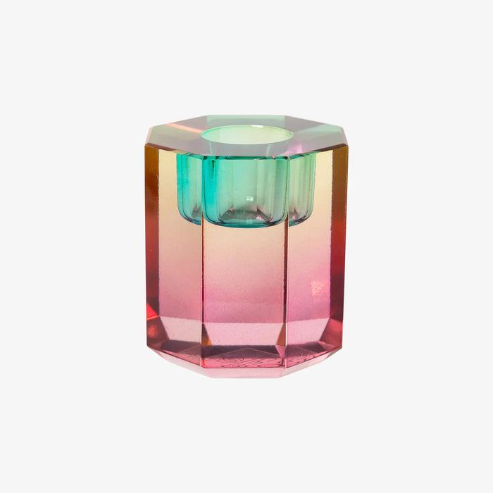 Kerzenstaender-Kristallhalter-eckig-mit-Facetten-Farbe-pink-ombre-Groesse-6-x-5-x-5cm-klein