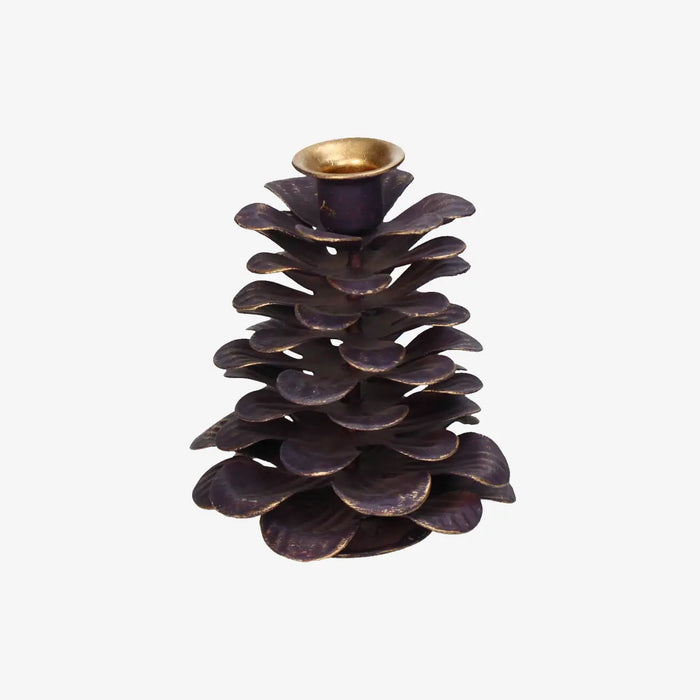 Candle holder / Kerzenhalter / Kerzenständer / Tannenzapfen / Lila / klein