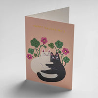 Klappkarte-Format-A6-109x155mm-Designer-Essi-Kimpimaeki-Motiv-Cuddling-Cats-Happy-Valentine_s-Day