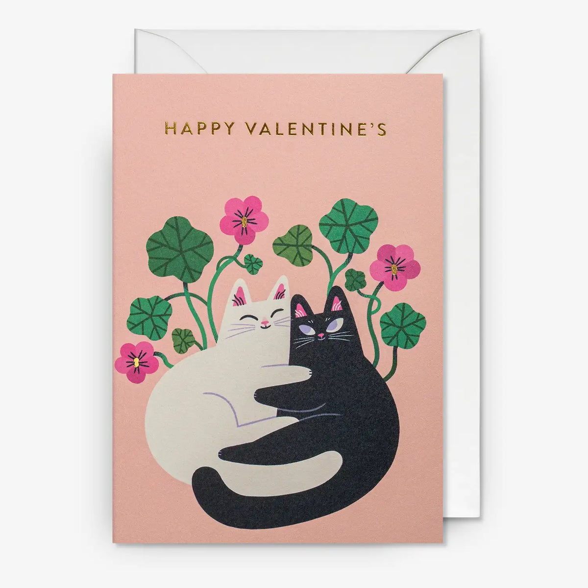 Klappkarte-mit-Umschlag-Format-A6-109x155mm-Designer-Essi-Kimpimaeki-Motiv-Cuddling-Cats-Happy-Valentine_s-Day