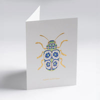 Klappkarte-Format-A6-109x155mm-Designer-Hanna-Werning-Motiv-Decorative-Beetle-Happy-Birthday