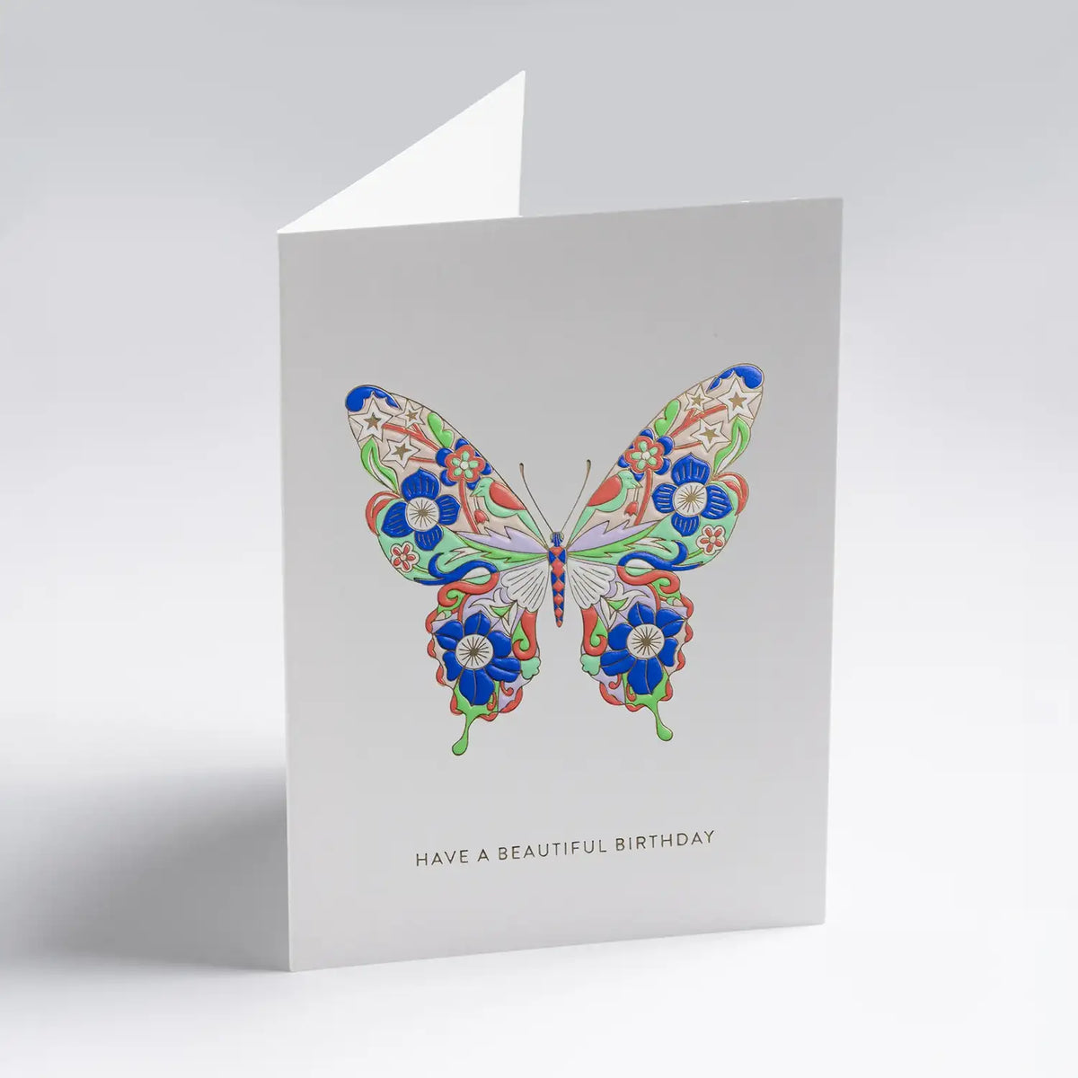 Klappkarte-Format-A6-109x155mm-Designer-Hanna-Werning-Motiv-Floral-Butterfly-Beautiful-Birthday
