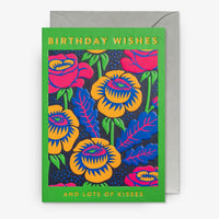 Klappkarte-mit-Umschlag-Format-A6-109x155mm-Designer-Hanna-Werning-Motiv-Rosenknopp-_Birthday-_Wishes-_and_-Lots-_of-_Kisses