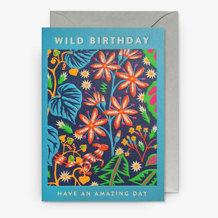 Klappkarte-mit-Umschlag-Format-A6-109x155mm-Designer-Hanna-Werning-Motiv-Zingkorre-_Wild-_Birthday-_Have-_an_-Amazing-_Day