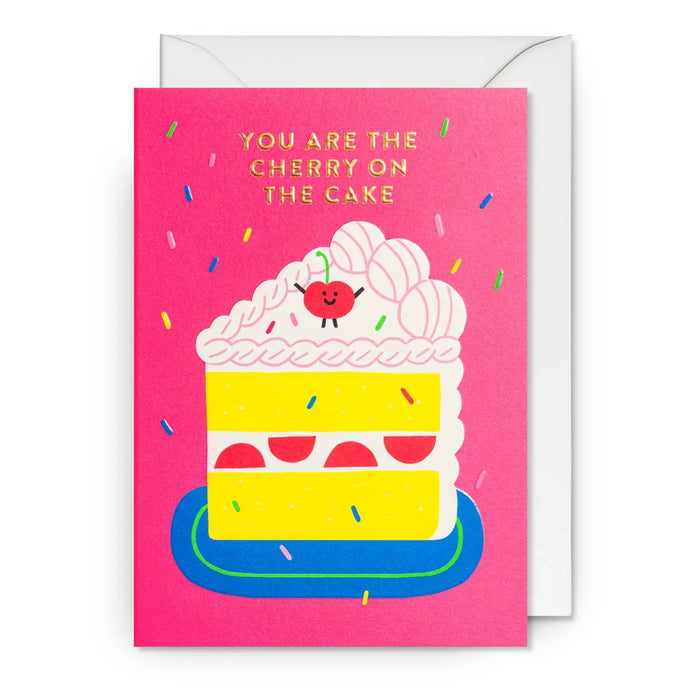 Grusskarte / Klappkarte mit weissem Umschlag / You’re the Cherry on the Cake Greeting Card