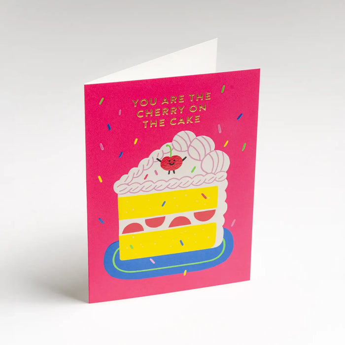 Grusskarte / Klappkarte mit weissem Umschlag / You’re the Cherry on the Cake Greeting Card