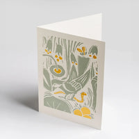 LAgom-Grusskarte-Hanna-_Werning-_Bird_-_Linoldruck-und_-Folienpaegung