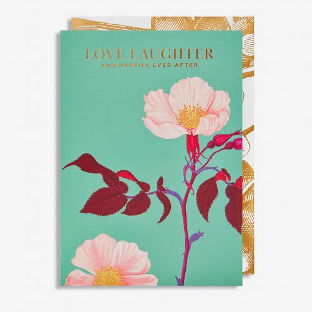 LAgom-Grusskarte-Klappkarte-mit-Umschlag-Kew-Gardens-Motiv-Love-Laughter-And-Happily-Ever-After