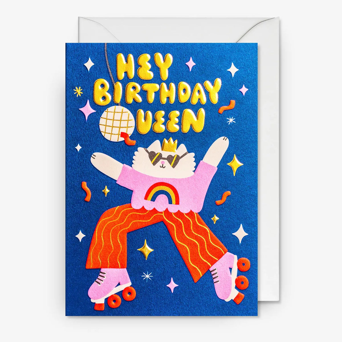LAgom-Grusskarte-mit-Umschlag-geburtstag-Judit-Zengovari-Motiv-Hey-Birthday-Queen
