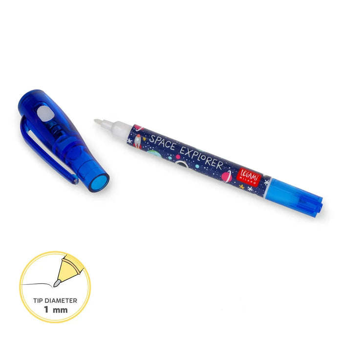 LEgami-Gelstift-mit-Unsichtbarer-Tinte-Space-Magic-Pen-Produktansicht-ganzer-Stift-geoeffnet