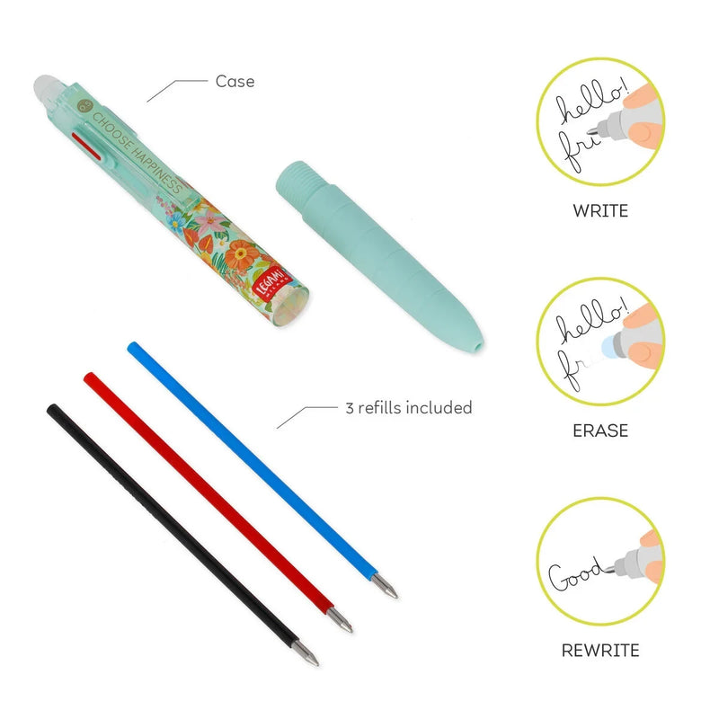 LEgami-Loeschbarer-Gelstift-mit-3-Farben-Flowers-Make-Mistakes-Produktansicht-auseinandergebaut