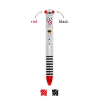 LEgami-Zweifarbiger-Kugelschreiber-ROBOT-Click-Clack-Tinte-rot-schwarz-Produktansicht-ganzer-Stift-2
